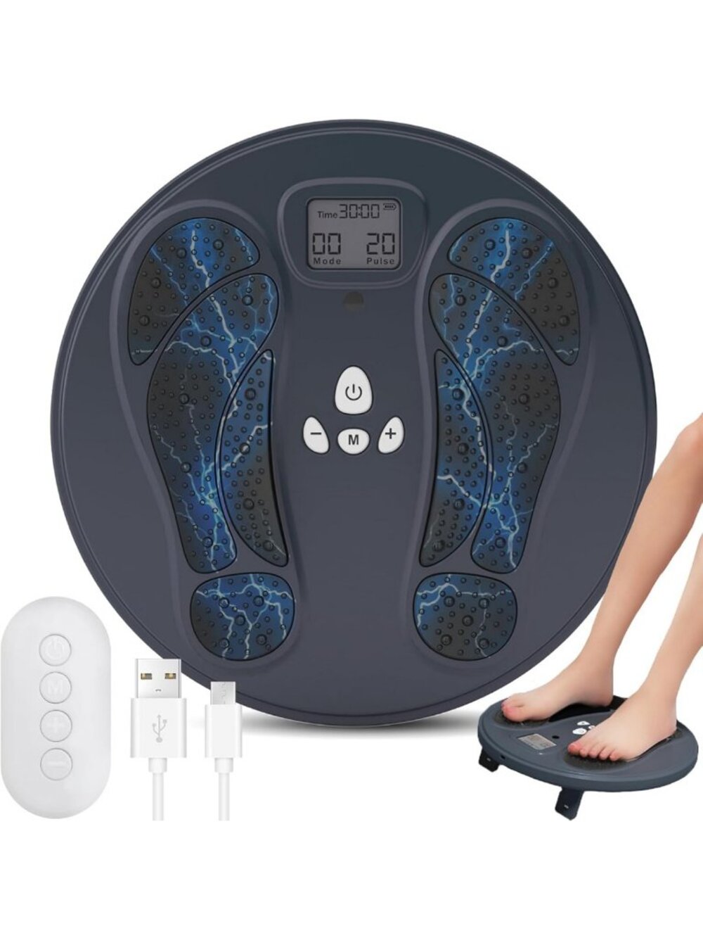 FDA Cleared Electronic Muscle Stimulator for Foot & Leg Massage Therapy Device